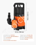 Panardinamas drenažo siurblys 650W, 15000 l/val., 8 m kėlimo aukštis - Image 6