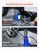 Pneumatinis hidraulinis butelinis keltuvas, 20 tonų, kėlimo aukštis 260–495 mm - Image 3