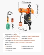 Profesionalus elektrinis grandininis keltuvas (1000 kg, 3 m kėlimo aukštis) - Image 7