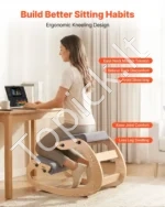 Reguliuojama ergonomiška klūpima kėdė (82 x 54 x 55,5 cm) – stilinga pilka spalva sveikesnei laikysenai - Image 2