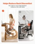 Reguliuojama ergonomiška klūpima kėdė (82 x 54 x 55,5 cm) – stilinga pilka spalva sveikesnei laikysenai - Image 3