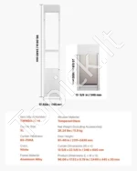 Reguliuojamo aukščio naminių gyvūnų durelės stumdomoms stiklo durims, XL dydis, 346 x 600 mm atvartas - Image 7