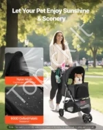 Sulankstomas trijų ratų vežimėlis augintiniams iki 16 kg - Image 3