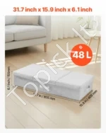 Sulankstomos daiktadėžės po lova 48L su dangčiu (2 vnt.), 805 x 405 x 155 mm - Image 3