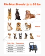Šunų priekaba dviračiui (iki 40 kg, 2-in-1 stumiamas vežimėlis) - Image 3