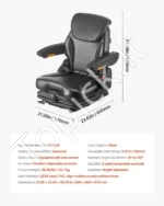 Universalus krautuvo ir traktoriaus sėdynė su amortizacija, 540 x 600 x 670 mm - Image 7
