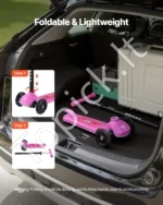 Vaikiškas trijų ratų paspirtukas su šviečiančiais ratukais - Image 5