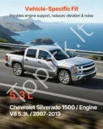 Variklio ir transmisijos pagalvių komplektas 3 vnt. (2007–2013 m. Chevrolet Silverado 1500 5.3L V8) - Image 4