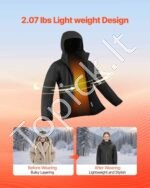 Vyriška šildoma Soft Shell striukė, M dydis, 5 kaitinimo zonos, vėjui ir drėgmei atspari - Image 5