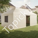 Žieminis pavėsinės uždangalas su sienelėmis, 3,66 x 6,10 m, smėlio spalvos - Image 5
