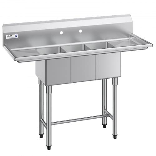 de2FBXGDLSSCMSSCSNYC7001V02Fgoods_img-v12Fstainless-steel-sink-m100-1.2.jpg Trijų skyrių komercinė plautuvė su dviem nusausinimo stalais, 254x356x254 mm - Image 1
