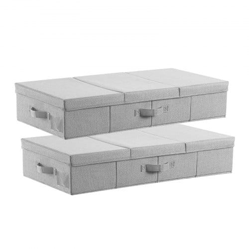 de2FCDCWFBFMBWL24ZZRA001V02Fgoods_img-v22Funder-bed-storage-m100-1.2.jpg Sulankstomos daiktadėžės po lova 48L su dangčiu (2 vnt.), 805 x 405 x 155 mm - Image 1