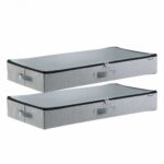 Daugiafunkcės daiktadėžės po lova 45L su permatomu dangčiu (2 vnt.), 850 x 430 x 120 mm