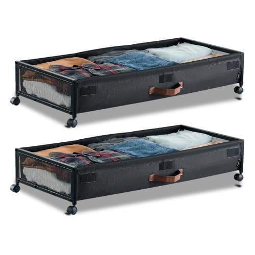 de2FCDCWFBTBYDL3LHKJX001V02Fgoods_img-v22Funder-bed-storage-m100-1.2.jpg Mobilus daiktadėžių rinkinys su ratukais po lova (2 vnt.), 915 x 460 x 185 mm - Image 1