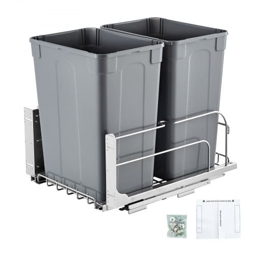 de2FCFLJTDTHSST7O507LV02Fgoods_img-v22Fpull-out-trash-can-m100-1.2.jpg Ištraukiamas dvigubas šiukšliadėžių komplektas su švelnaus uždarymo mechanizmu 33 L - Image 1