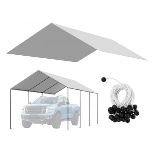 de2FCKPB10X20FTHHVXKO001V02Fgoods_img-v22Fcarport-replacement-cover-m100-1.2.jpg Atsarginis stogo tentas automobiliui 3 x 6 m, pilkas - Image 1