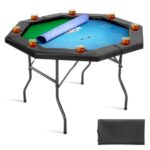 1225 mm aštuonkampis sulankstomas pokerio stalas 8 žaidėjams