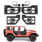 Vamzdinės durelės visureigiams (4 vnt., suderinamos su 2018–2026 m. Wrangler JL ir Gladiator JT)