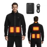 Vyriškas šildomas džemperis su 6 kaitinimo zonomis (juodas)
