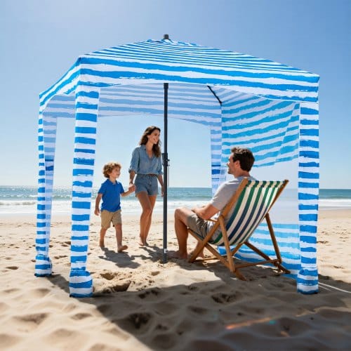 de2FJYKHTXW6FT6FQIVSO001V02Fgoods_img-v12Fbeach-cabana-m100-1.2.jpg Paplūdimio palapinė–skėtis (183 x 183 x 229 cm) - Image 1