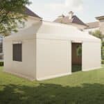 Žieminis pavėsinės uždangalas su sienelėmis, 3,66 x 6,10 m, smėlio spalvos
