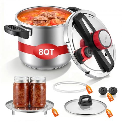 de2FLZYLGBXGSBSKT7MGJ001V02Fgoods_img-v12Fpressure-cooker-m100-1.2.jpg Nerūdijančio plieno greitpuodis, 7 l talpos, su garinimo grotelėmis - Image 1
