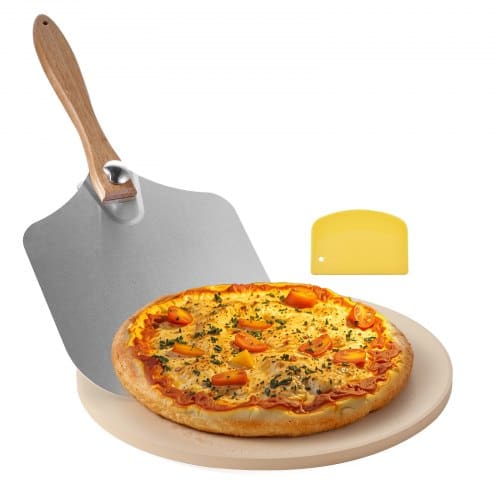 de2FPSSJQSYX15INBTVJF001V02Fgoods_img-v22Fpizza-stone-m100-1.2.jpg Apvalus kordierito picos akmuo su aliuminine mentele (380 mm) - Image 1