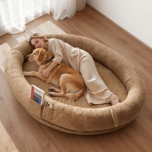 de2FRLGCZTYXDH72XYXPA001V02Fgoods_img-v12Fhuman-dog-bed-m100-1.2.jpg Ortopedinė žmogaus dydžio lova poilsiui, 1770 x 1230 x 240 mm, ruda - Image 1