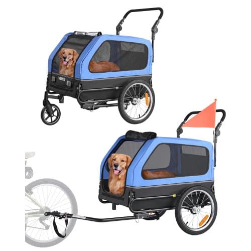de2FTCTCLYSCWZXCV6PKI001V02Fgoods_img-v22Fdog-bike-trailer-m100-1.2.jpg Šunų priekaba dviračiui (iki 40 kg, 2-in-1 stumiamas vežimėlis) - Image 1