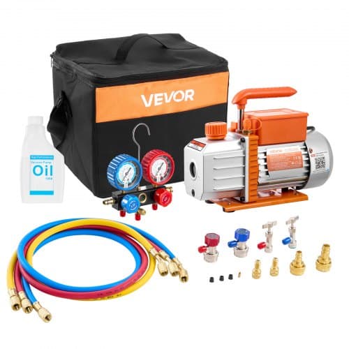 de2FZKBKDTZDJ13H9R4CO001V22Fgoods_img-v12Fvacuum-pump-de-m100-1.2.jpg Vakuuminis siurblys oro kondicionieriams ir kolektorių manometrų rinkinys, 127 l/min (4,5 CFM) - Image 1