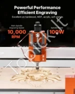 3 Ašių CNC Frezavimo ir Graviravimo Staklės su 100W Špindeliu, 400 x 400 x 95 mm - Image 2