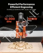 3 Ašių CNC Frezavimo ir Graviravimo Staklės su 500W Špindeliu, 400 x 400 x 95 mm - Image 2