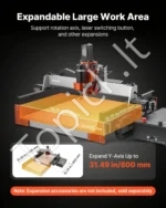 3 Ašių CNC Frezavimo ir Graviravimo Staklės su 500W Špindeliu, 400 x 400 x 95 mm - Image 4