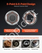 39 dalių galvučių ir terkšlių rinkinys, 6,4 mm ir 9,5 mm jungtys - Image 3