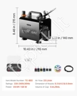 Aeroformato Rinkinys su 1/6 HP Oro Kompresoriumi, Akriliniais Dažais ir 3 Antgaliais - Image 7