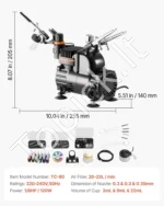 Aeroformato Rinkinys su 1/6 HP Oro Kompresoriumi, 3 Pistoletais, 3 Antgaliais ir Dažais - Image 7