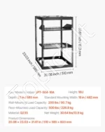Atviro rėmo serverio spinta 16U, 585 mm gylio, montuojama prie sienos arba statoma ant grindų - Image 7