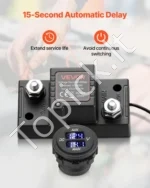 Dvigubos baterijos izoliatoriaus komplektas 12V 80A, su skaitmeniniu LCD ekranu - Image 5