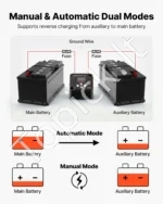 Dvigubos baterijos izoliatorius 12V 140A, su LCD ekranu (Litis ir Švinas) - Image 3