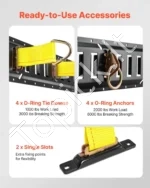 E-Track tvirtinimo bėgelių rinkinys (4 vnt., 0,6 m) su diržais ir aksesuarais furgonams bei priekaboms - Image 3