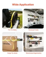 E-Track tvirtinimo bėgelių rinkinys (4 vnt., 2,3 m) su reketiniais diržais ir aksesuarais - Image 6