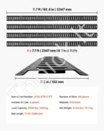 E-Track tvirtinimo bėgelių rinkinys (4 vnt., 2,3 m) – saugiam krovinių fiksavimui - Image 7