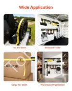E-Track tvirtinimo bėgelių rinkinys (6 vnt., 1,5 m) su diržais ir aksesuarais furgonams bei priekaboms - Image 6
