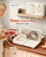 Elektrinė mėsos ir maisto pjaustyklė 180W su 170 mm ašmenimis, 0–15 mm reguliuojamu storiu (sulankstoma) - Image 2