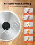 Elektrinė mėsos ir maisto pjaustyklė 200W su 190 mm ašmenimis, 0–15 mm reguliuojamu storiu - Image 3
