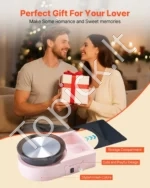 Elektrinis mini žiedimo ratas vaikams ir suaugusiems su 158 mm rotaciniu disku (rožinis) - Image 6