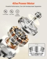 Elektrinis pieno separatorius 60 L/val., 10500 aps./min. išcentrinis pieno riebalų nugriebimo aparatas iš 304 nerūdijančio plieno su 4,5 L talpos dubeniu (40W, 100–240V) - Image 3