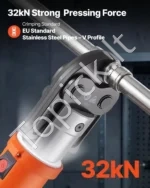 Elektrinis vamzdžių presavimo įrankis 18V, 32kN su V15, V22, V28 žiotimis - Image 2