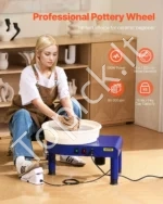 Elektrinis žiedimo ratas profesionalams ir mėgėjams, 35 cm, 60–300 RPM, mėlynas - Image 2