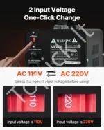 Įtampos keitiklis-transformatorius 1500VA (110V į 220V ir 220V į 110V), su apsauginiu jungikliu - Image 2